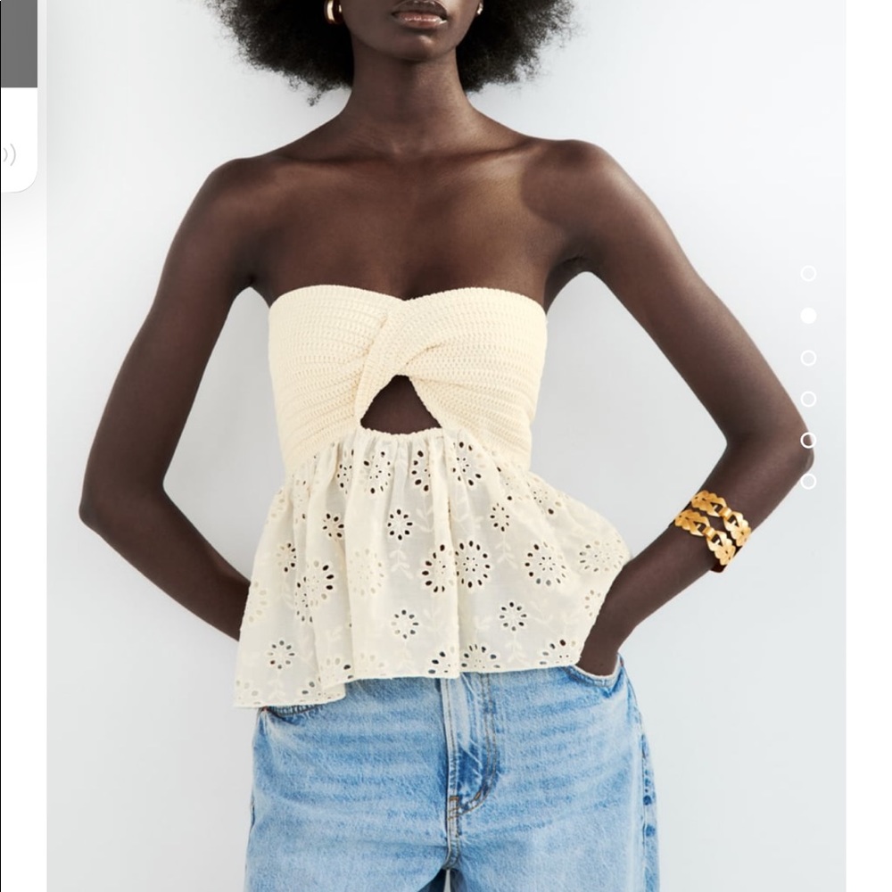 Zara combination knit top